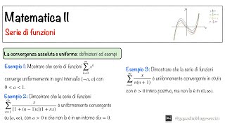 AM II: Serie di funzioni - Convergenza assoluta e uniforme - Lezione 2