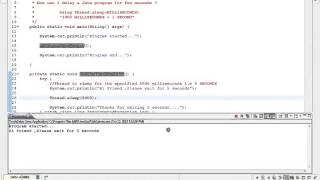 HOW CAN I DELAY A JAVA PROGRAM FOR FEW SECONDS