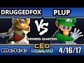 CEO Dreamland 2017 SSBM - PG | Plup (Luigi) Vs. DruggedFox (Fox) Smash Melee Winners Quarters