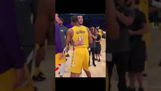 Lonzo Ball ignores Kyle Kuzma after Pelicans vs Lakers game.