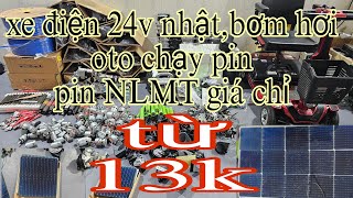 Pin năng lượng mặt trời, Xe điện 24v cầu visai, Bơm lốp xe kích bình cầm tay, Motor chổi than 12v...