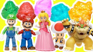 The Super Mario Bros Movie DIY Slime Making Tutorial with Luigi, Peach, Toad, Bowser