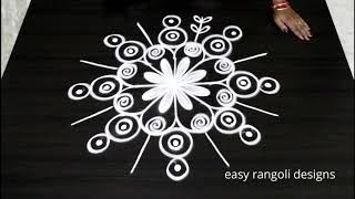 Freehand cute daily kolam  || easy rangoli  designs  || simple  muggulu || new patterns