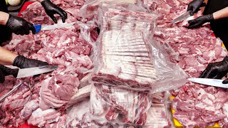 Amazing scale! The popular pork ribs, the process of making noodles - Korean street food