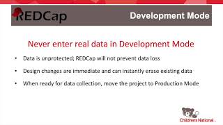 REDCap 101 Part 11. Data Management Tips, Moving to Production, Wrap Up