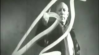 Picasso paints on glass