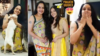 Actress Pragathi Diwali Celebrations With Her Daughter | Actress Pragathi Latest Video | DC