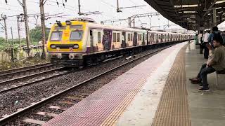 Mumbai Local Train Arrival and Departure from Sandhurst Road Railways Station Mumbai