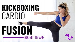 48 Minute Kickboxing Cardio Fusion Workout: No Equipment Home Cardio to Burn and Tone