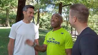 New York Giants' Tiki Barber and Jason Sehorn lacing up for New York City Marathon