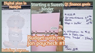 Budget with me| January Paycheck #1| December Finance Goals| Digital Planning on Noteful