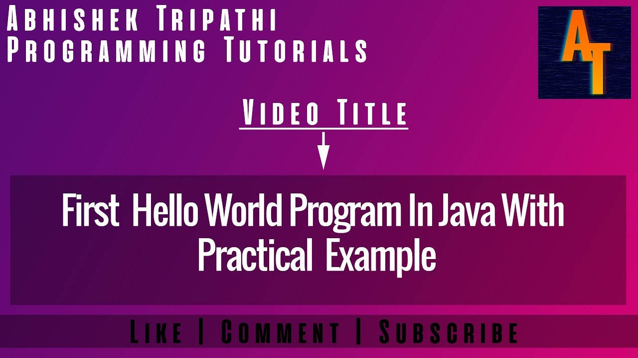 First Hello World Program In Java Part-4 # First Program In Java # Java ...