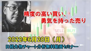 精度の高い買い、勇気を持った売り 2022年6月20日（月）　日経先物チャート分析無料動画セミナー