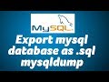 Export mysql database as .sql