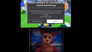 Pov: sabes el contexto de este error de Roblox 1001 💀