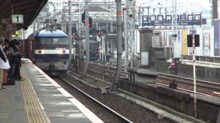 EF210-17 貨物列車 三ノ宮駅通過 駅員アナウンス付