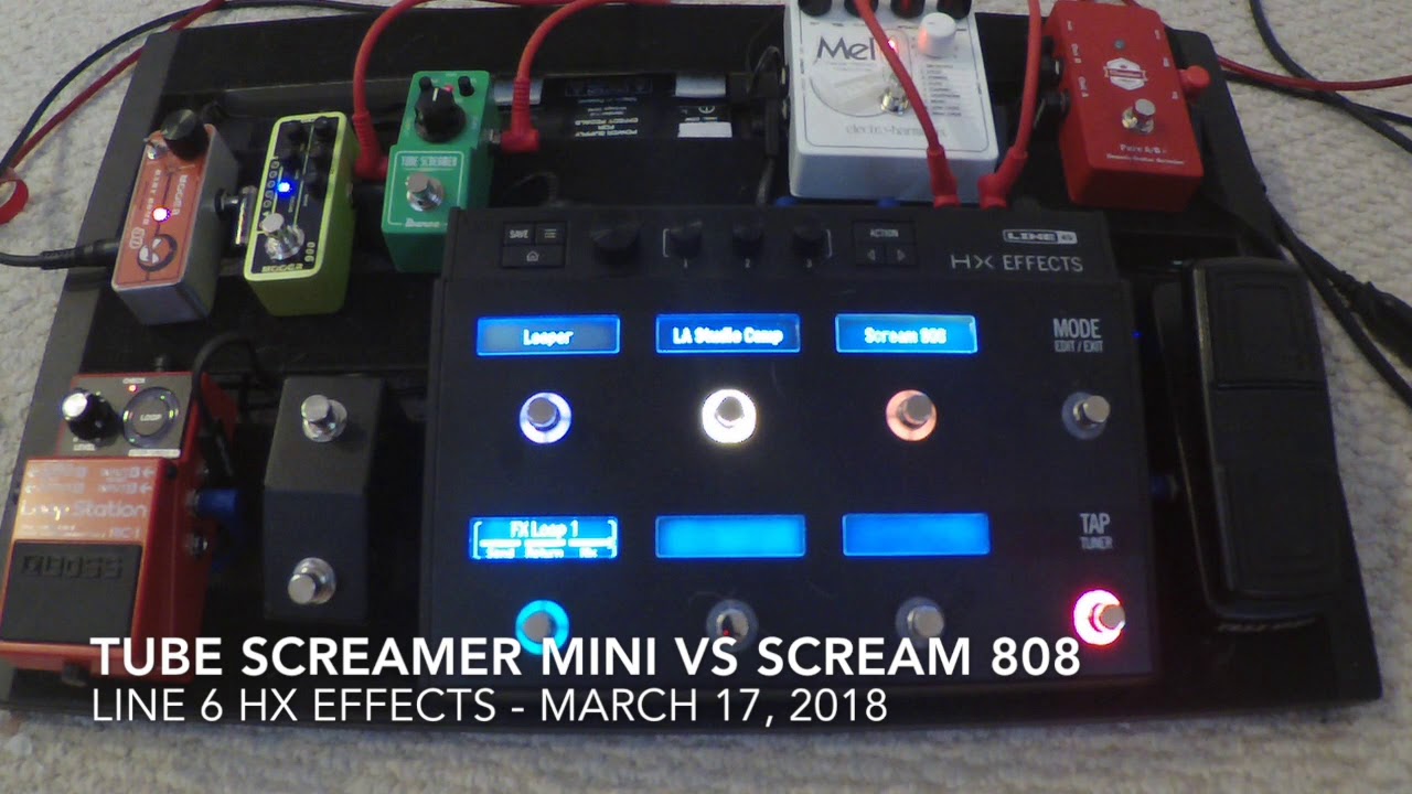 Tube Screamer Vs Scream 808 Line 6 HX Effects - YouTube