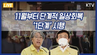 11월부터 단계적 일상회복 '1단계' 시행｜코로나19 단계적 일상회복 이행계획 합동브리핑 (21.10.29.)