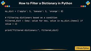 How to Filter a Dictionary in Python