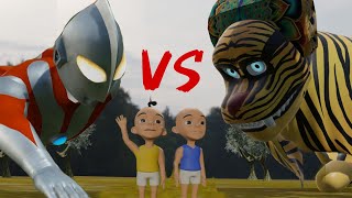 Ultramen Menyelamatkan Upin & Ipin dari Serangan Barongan