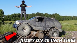 CHEAP MUD TRUCK ON 40 INCH SWAMPERS || NO LIFT