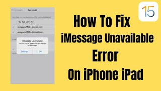 iMessage Unavailable Fix On iPhone iPad | How To Fix iMessage Unavailable Error On iPhone iPad 2021|