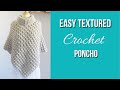Easy Crochet Poncho (V-neck and Turtle Neck Options)