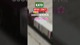 KATO EF65-2067国鉄色+コキ12B 5086レ貨物再現 #貨物列車 #jr貨物 #kato #tomix #鉄道模型 #nゲージ #ef652000番台 #shorts #short