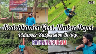 Pathanapuram Govt.Timber Depot Kadakkamon \u0026KEL Suspension Bridge Pidavoor walkway Kallada River|V:24