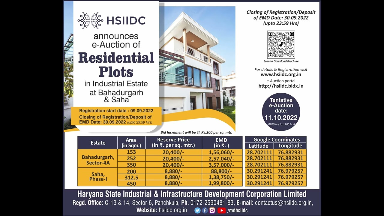 HSIIDC 📢 E-auctions: Residential Plots, Commercial Sites & Industrial ...