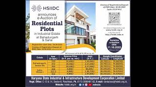 HSIIDC 📢 e-auctions: Residential Plots, Commercial Sites \u0026 Industrial Plots.