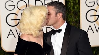 Lady Gaga & Taylor Kinney Kiss On Golden Globes 2016 Red Carpet