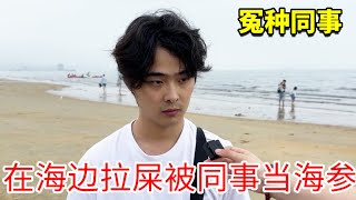 公司在海边野餐冤种同事被同事孤立，竟是因为他在海边拉屎！！！！海岸线都被他拉出来了！【李什么闯】