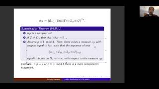 Ricardo Menares: p-adic distribution of CM points (NTWS 089)