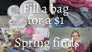 Mini Thrift with me & MASSIVE haul | Pfaltzgraff score, Spring Decor & a bag for $1!!