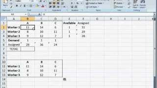 OR MS Excel Solver Assignment Problem