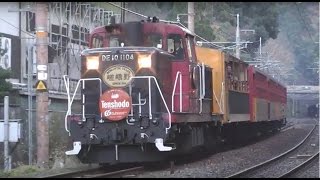 嵯峨野トロッコ列車　嵯峨嵐山付近通過