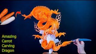 How To Carved A Dragon From Carrot | Art In Vegetable Carving