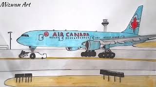 How to draw air canada airlines|Boing-777#drawing#draw#youtube#yt #art#canada#viral#airplane