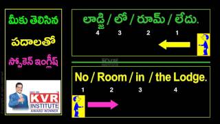 తెలుగు వాఖ్యాన్ని ఇంగ్లీషులో ఇలా చెప్పండి | Daily Use English Conversation Sentences |KVR Institute