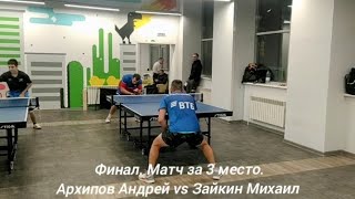 Финал. Матч за 3 место. Архипов Андрей (RTTF: 432) vs Зайкин Михаил (RTTF: 427)