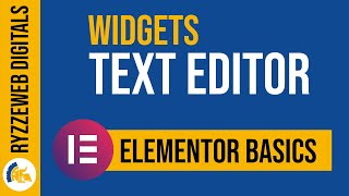 Elementor Text Editor Widget