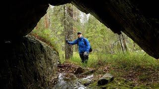 Rain in the October Forest, Finding Shelter in a Cave