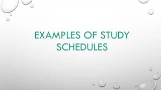 Final Exams: Creating a Study Schedule