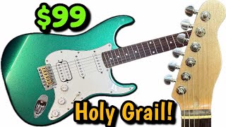 Build Your Dream Stratocaster From A $99 ALREADY FINISHED Guitar Kit! Mine's Candy Sparkle Green!