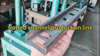 Slotted channel forming machine for ceramic tile display rack,slotted strut channel unistrut machine