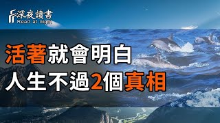 人這一生，走著走著就會明白，所謂人生，不過就2個真相，2個意義罷了。【深夜讀書】