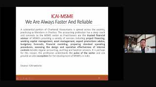 Webinar on “Legal Remedies and Role of CA in MSME” - 13122024