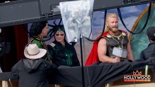 Luke Hemsworth, Melissa McCarthy, and Matt Damon filming "Thor: Love and Thunder" -- SPOILER ALERT!