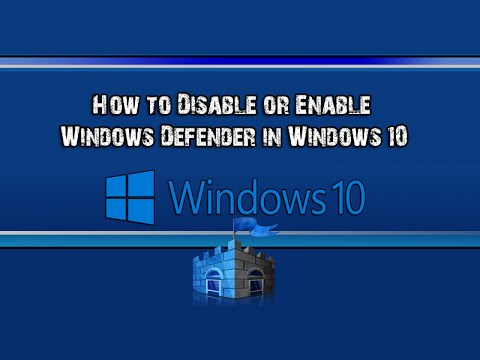 How To Disable Or Enable Windows Defender In Windows 10 - YouTube